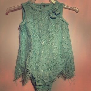 Blue Lacey one piece for a babygirl